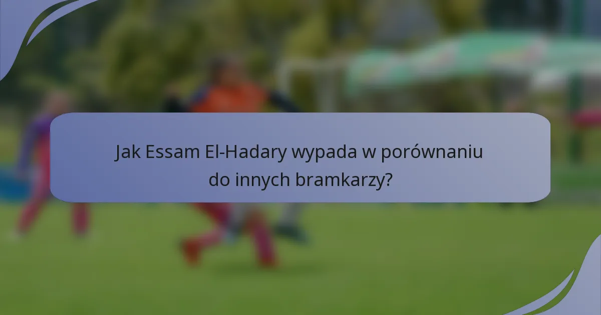 Jak Essam El-Hadary wypada w porównaniu do innych bramkarzy?