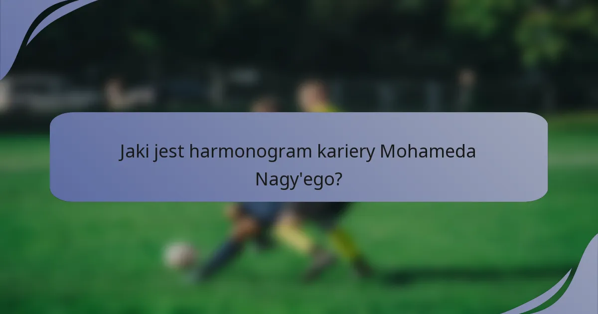 Jaki jest harmonogram kariery Mohameda Nagy'ego?